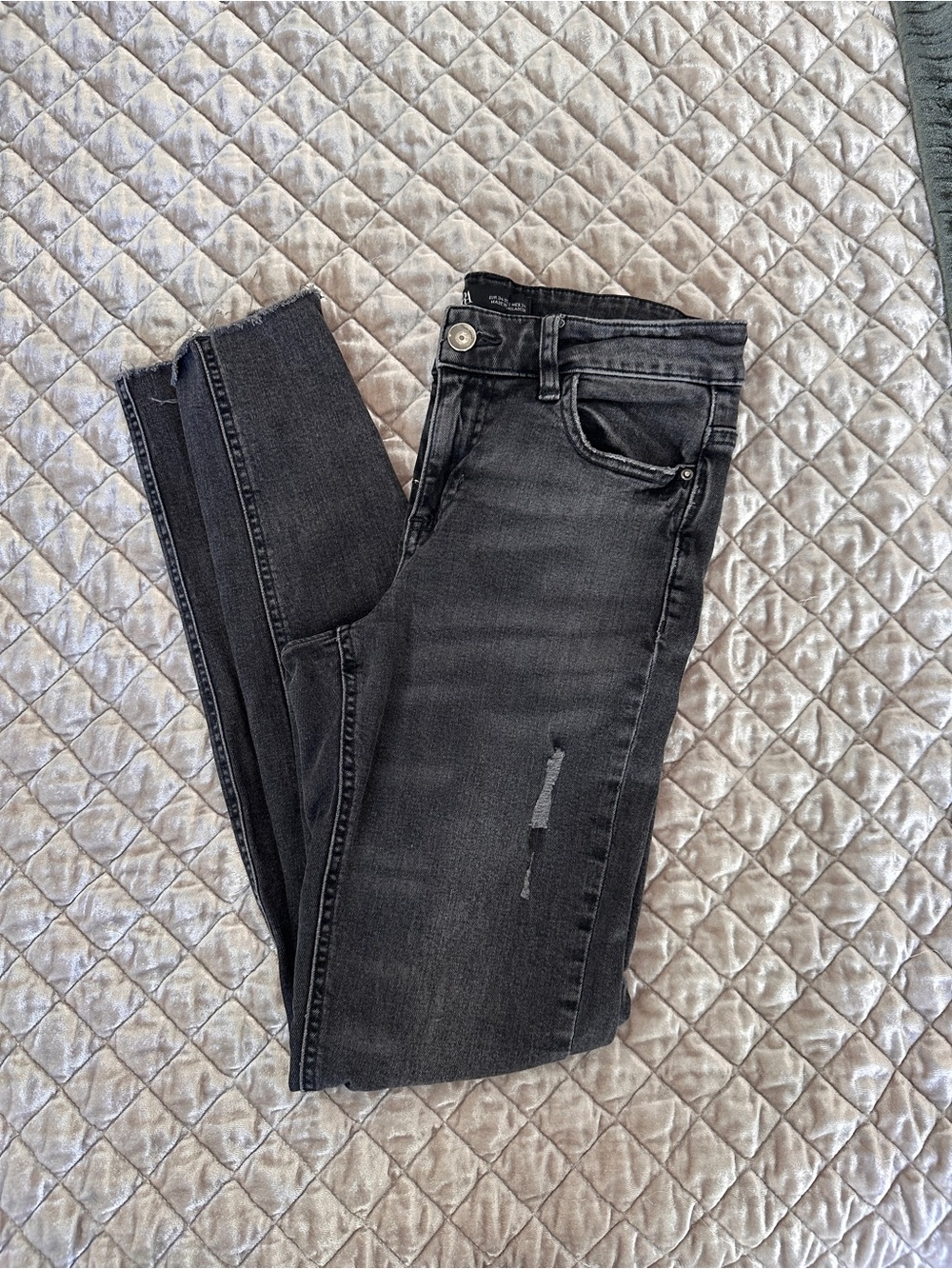 Zara Black Washed Skinny Jeans